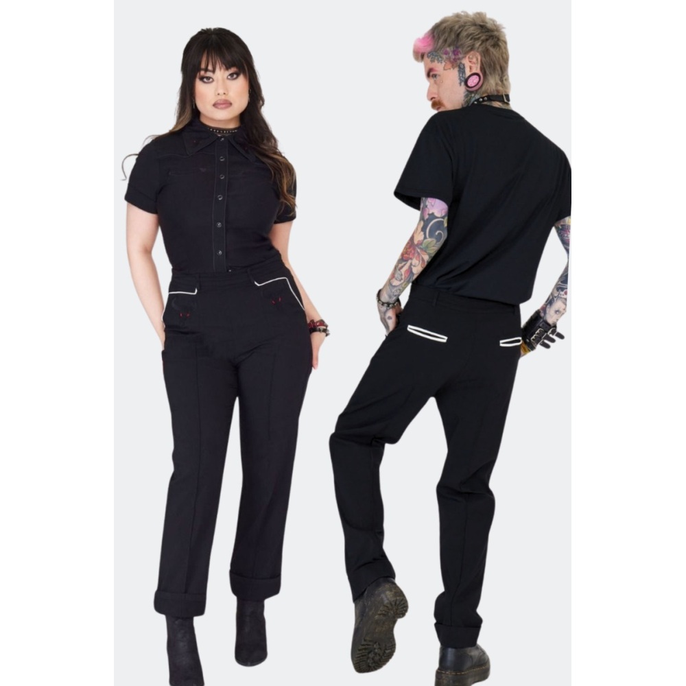 Jawbreaker - Western Bull Broek rechte pijpen - Zwart